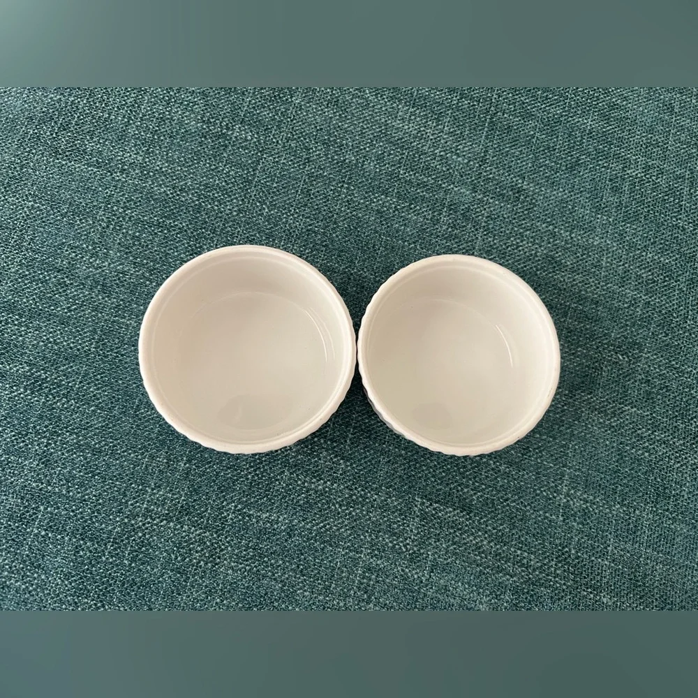 Vintage BIA Cordon Bleu France Soufflé Ramekins – Blue + Pink Flowers Set of 2 - Picture 4 of 6